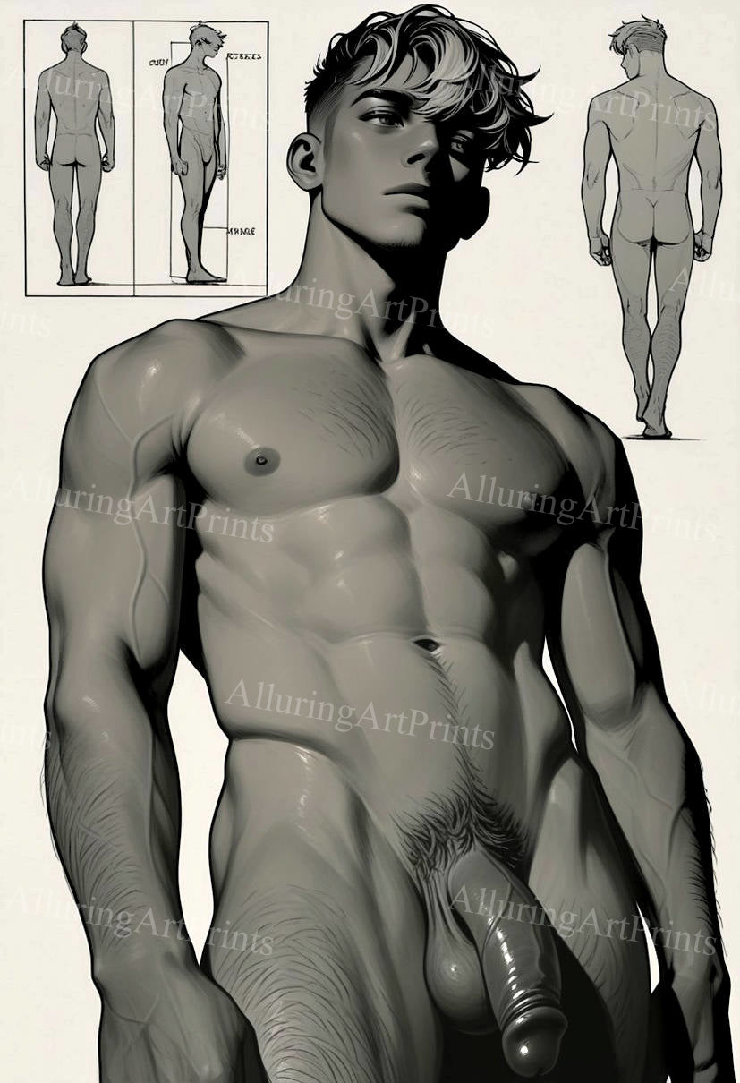 Nude Male Model Muscular - 370D