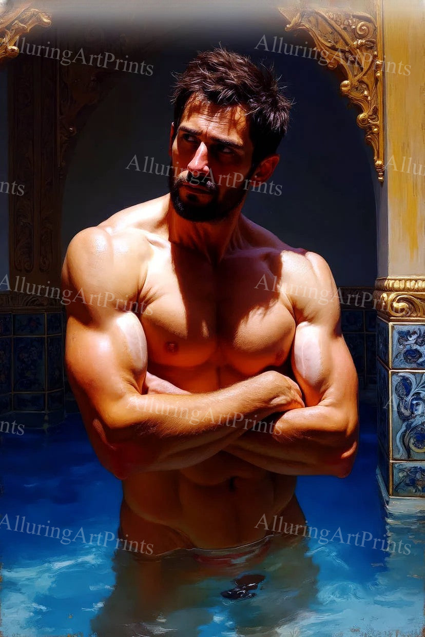 Male Model Muscular Digital Art AI Fantasy - 39D