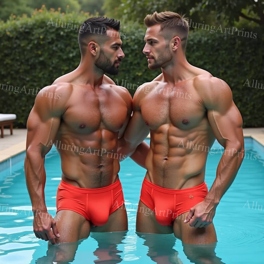 Male Models Muscular Digital Art AI Affectionate - 452D