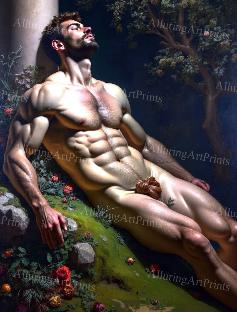 Male Model Muscular Digital Art AI Fantasy - 458D