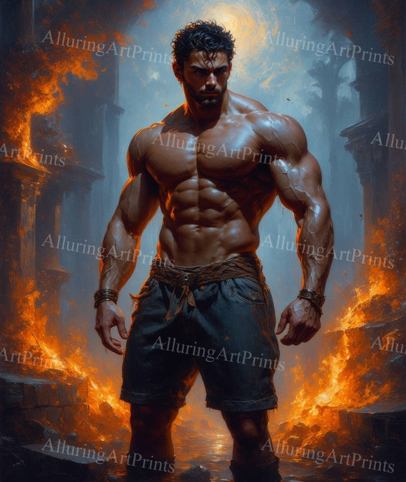 Male Model Muscular Digital Art AI Fantasy - 463D