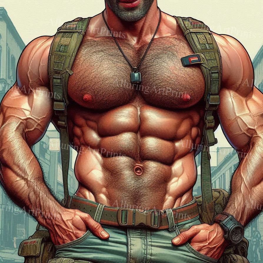 Male Model Muscular Digital Art AI Fantasy - 465D