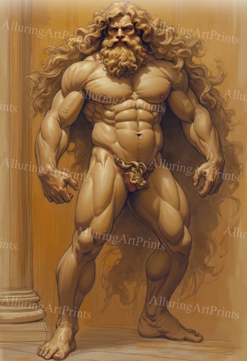 Male Model Muscular Digital Art AI Fantasy - 470D