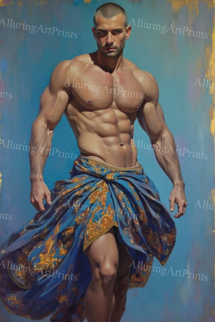 Male Model Muscular Digital Art AI Fantasy - 471D