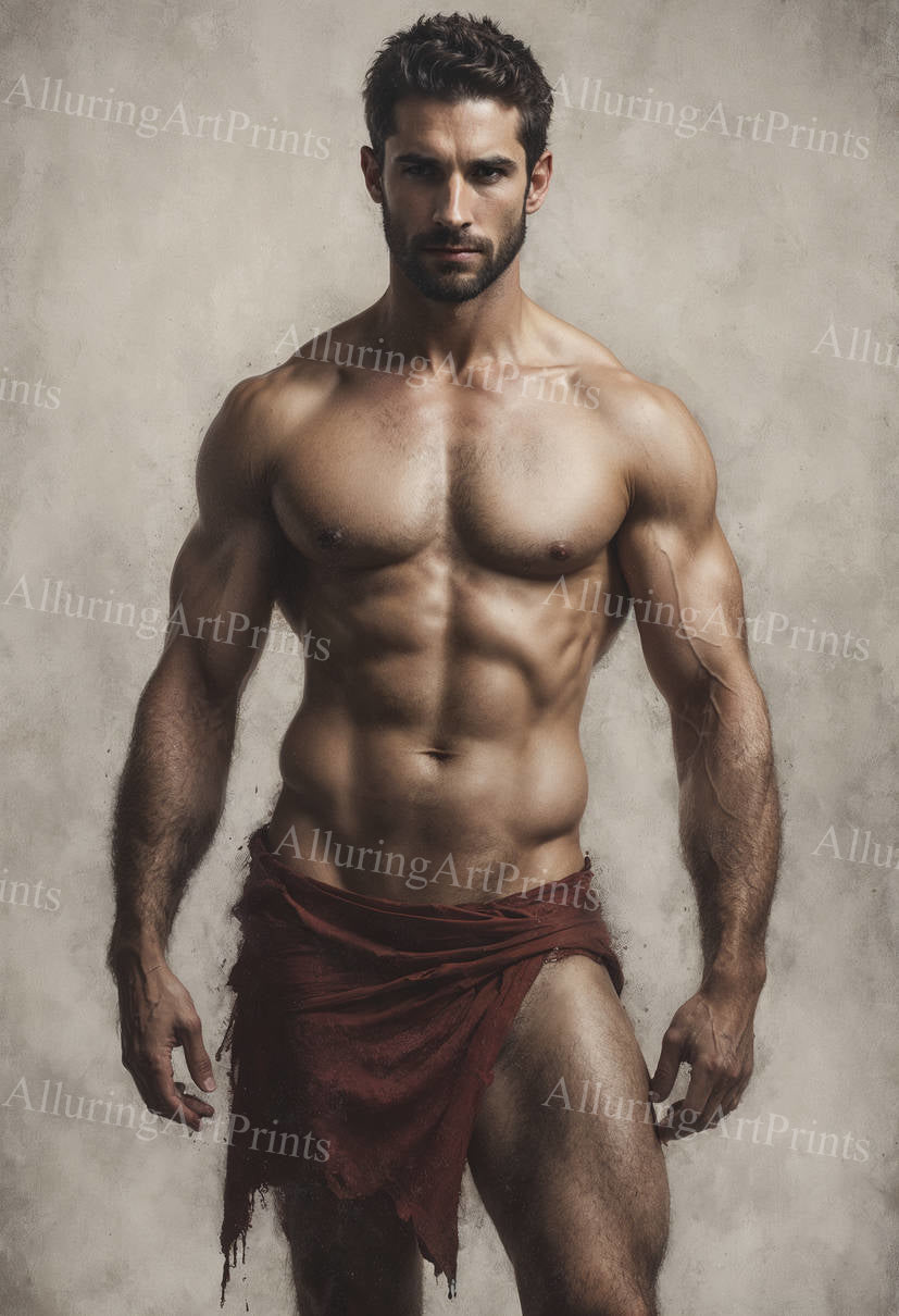 Male Model Muscular Digital Art AI Fantasy - 474D