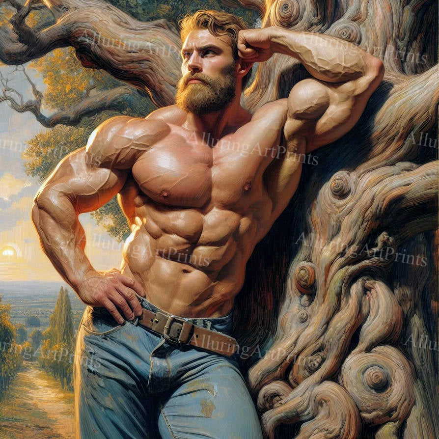 Male Model Muscular Digital Art AI Fantasy - 477D
