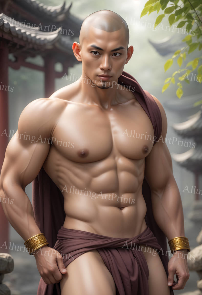 Male Model Muscular Digital Art AI Fantasy - 491D