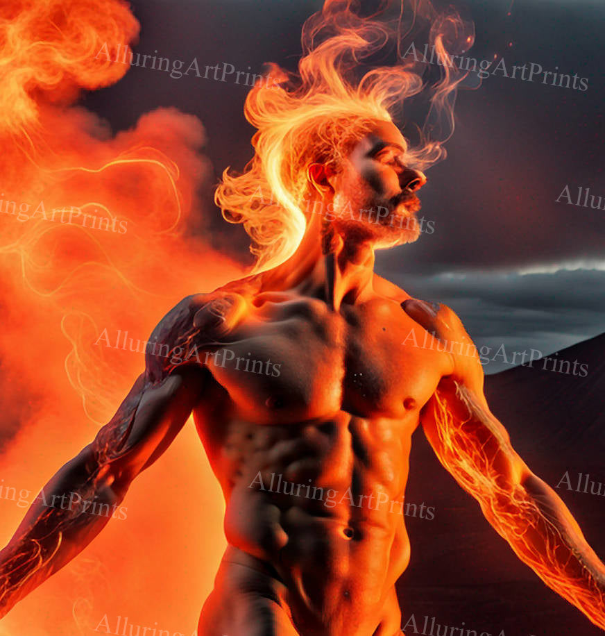 Male Model Muscular Digital Art AI Fantasy - 497D