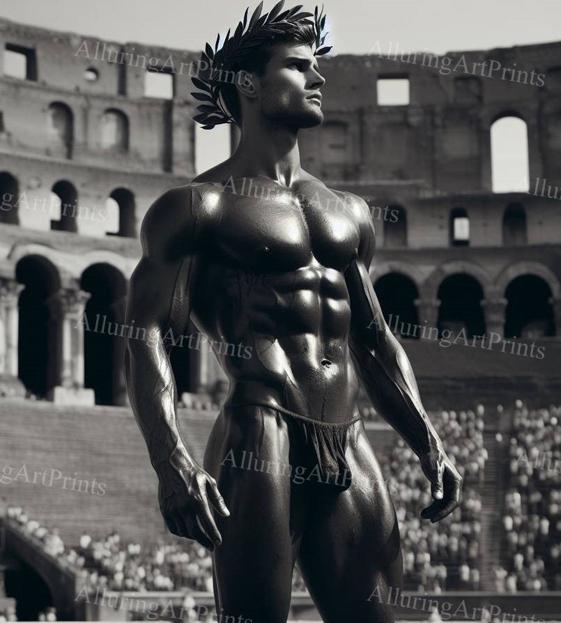 Male Model Muscular Digital Art AI Fantasy - 498D