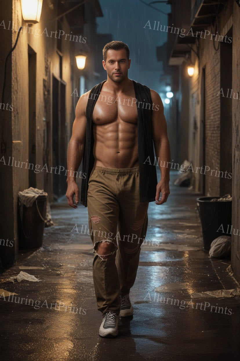 Male Model Muscular Digital Art AI Fantasy - 500D