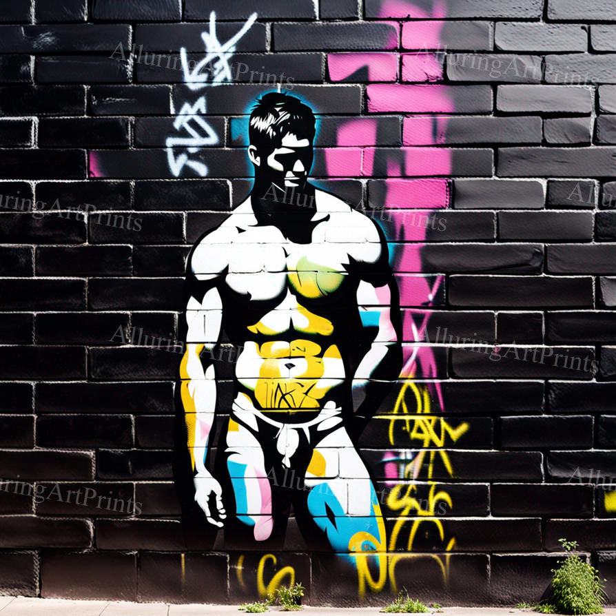 Male Model Muscular Digital Art AI Fantasy - 54D