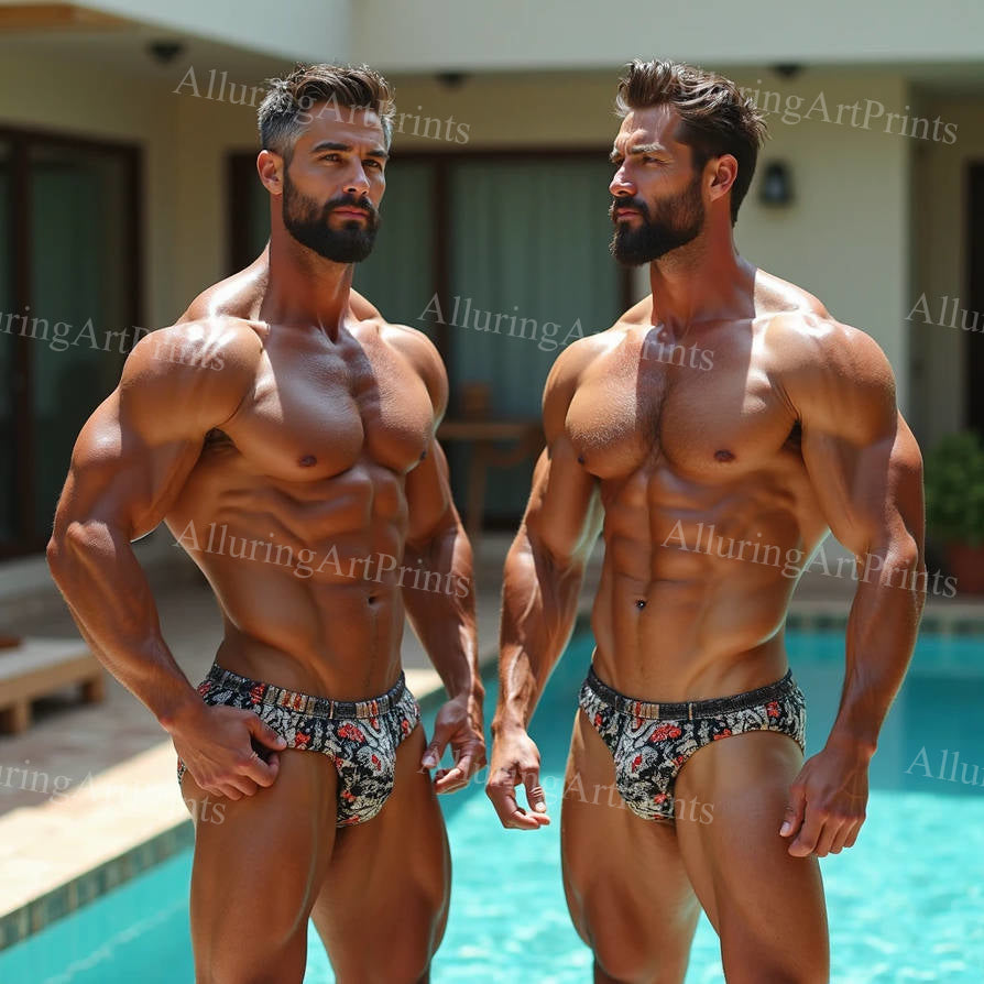 Male Models Muscular Digital Art AI Fantasy - 561D