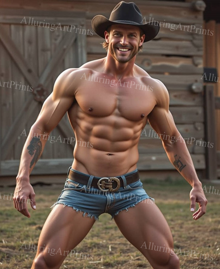 Male Model Muscular Digital Art AI Fantasy - 573D