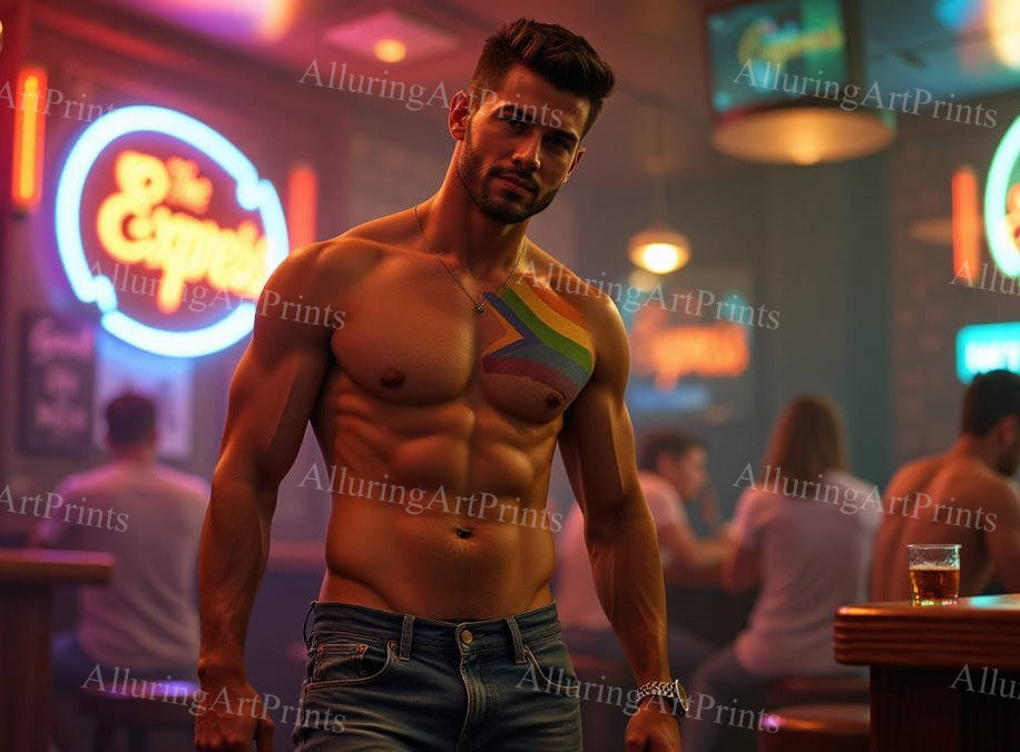 Male Model Muscular Digital Art AI Fantasy - 575D