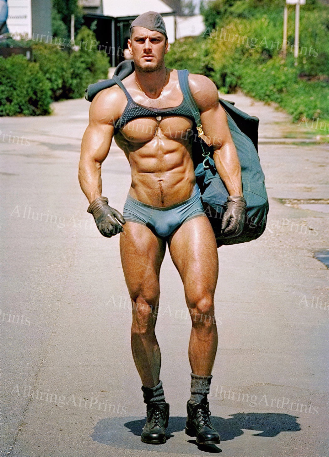 Male Model Muscular Digital Art AI Fantasy - 582D