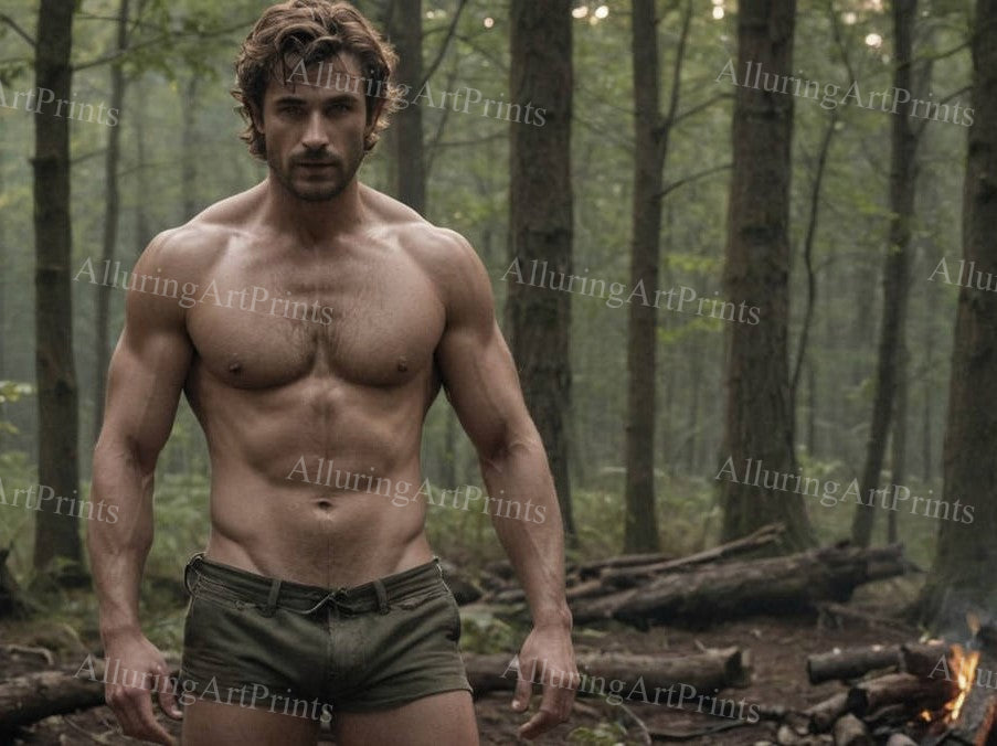 Male Model Muscular Digital Art AI Fantasy - 584D