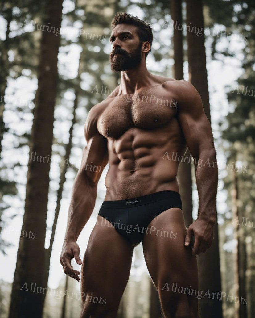 Male Model Muscular Digital Art AI Fantasy - 585D