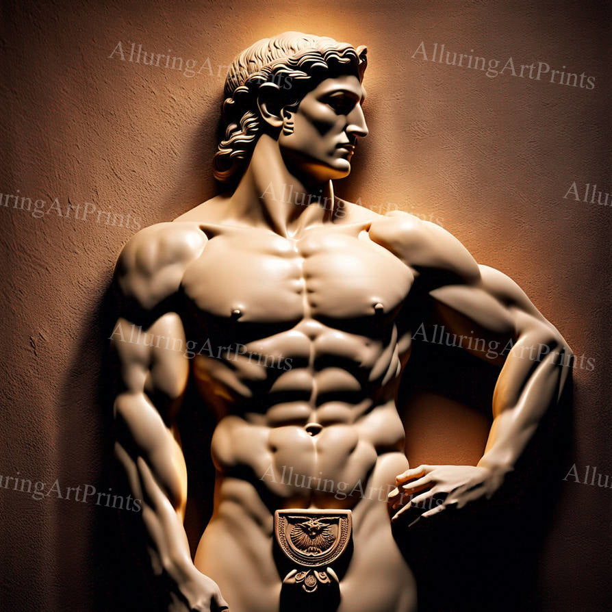 Male Model Muscular Digital Art AI Fantasy - 59D