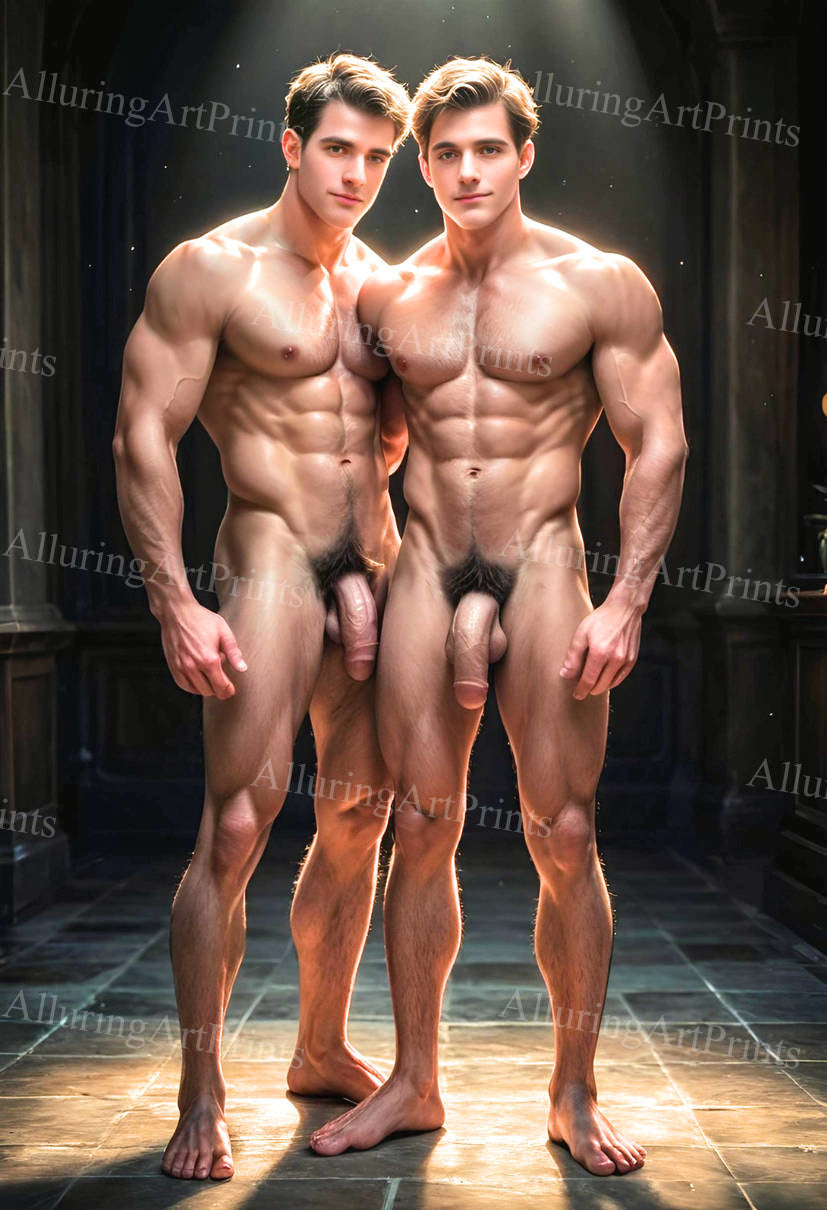 Nude Frontal Male Models Muscular - 593D