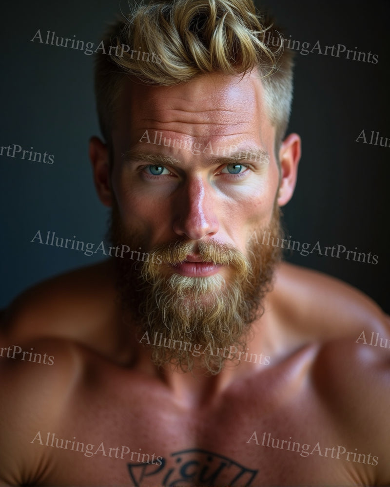 Male Model Muscular Digital Art AI Fantasy - 617D
