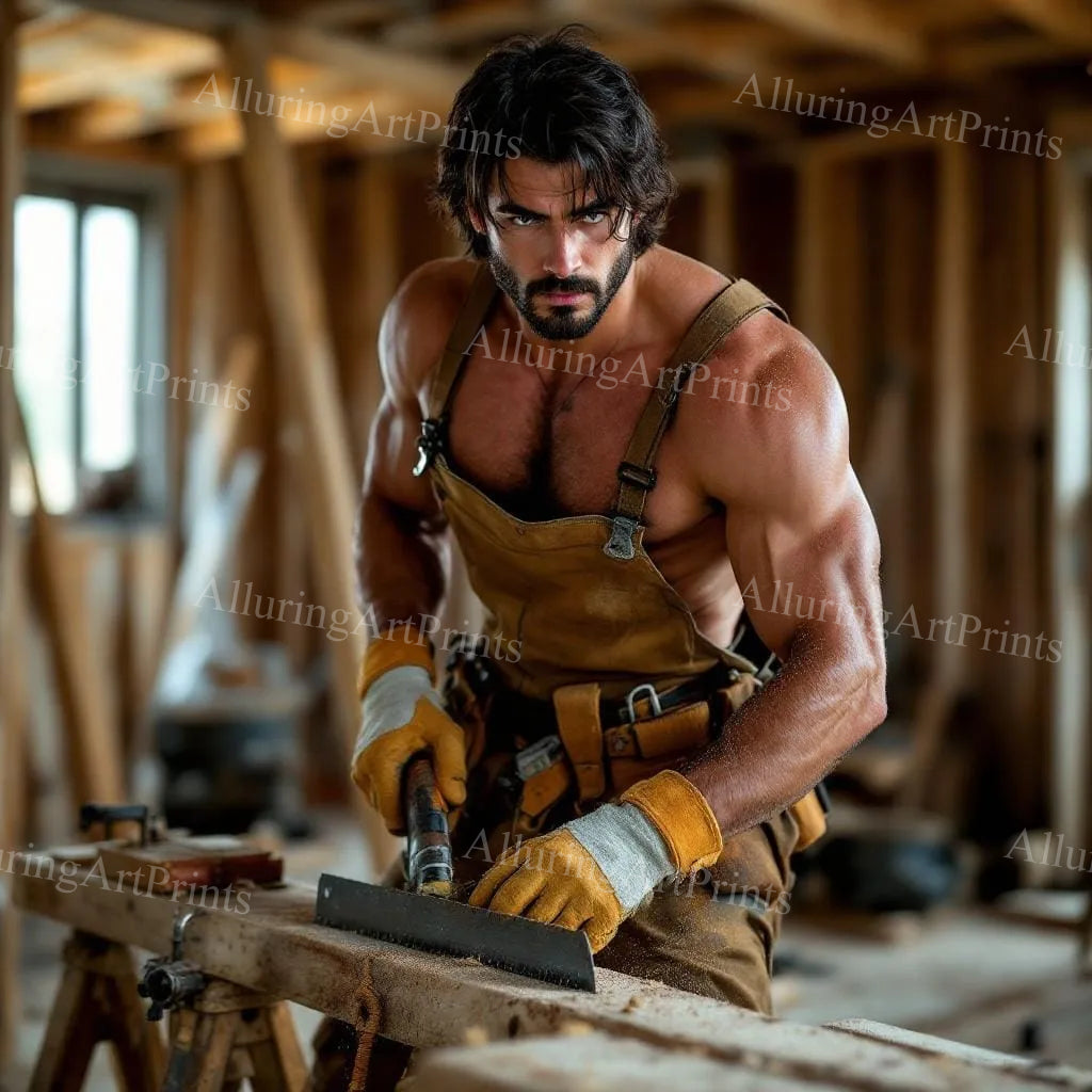 Male Model Muscular Digital Art AI Fantasy - 635D