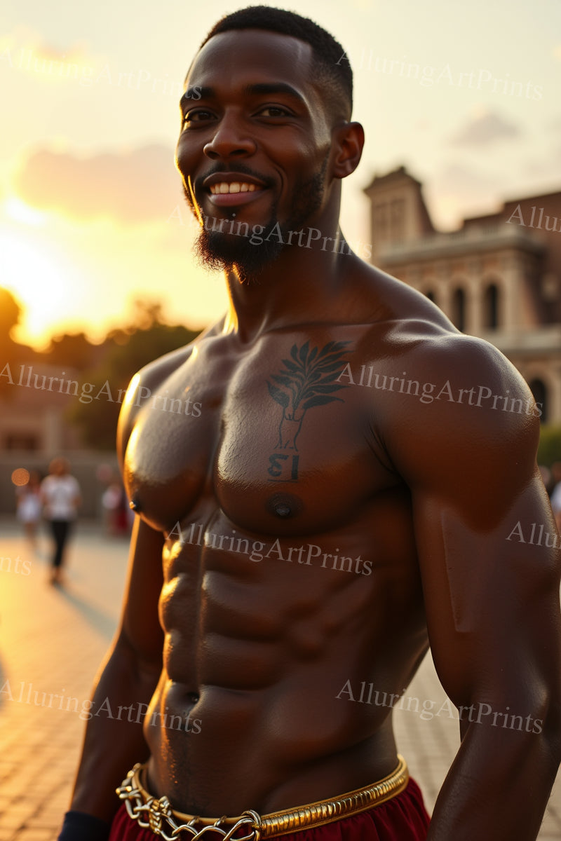 Male Model Muscular Digital Art AI Fantasy - 648D