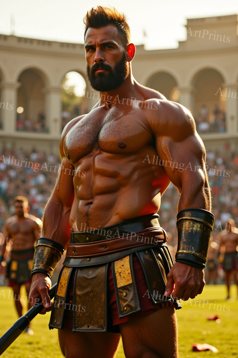Male Model Muscular Digital Art AI Fantasy - 650D