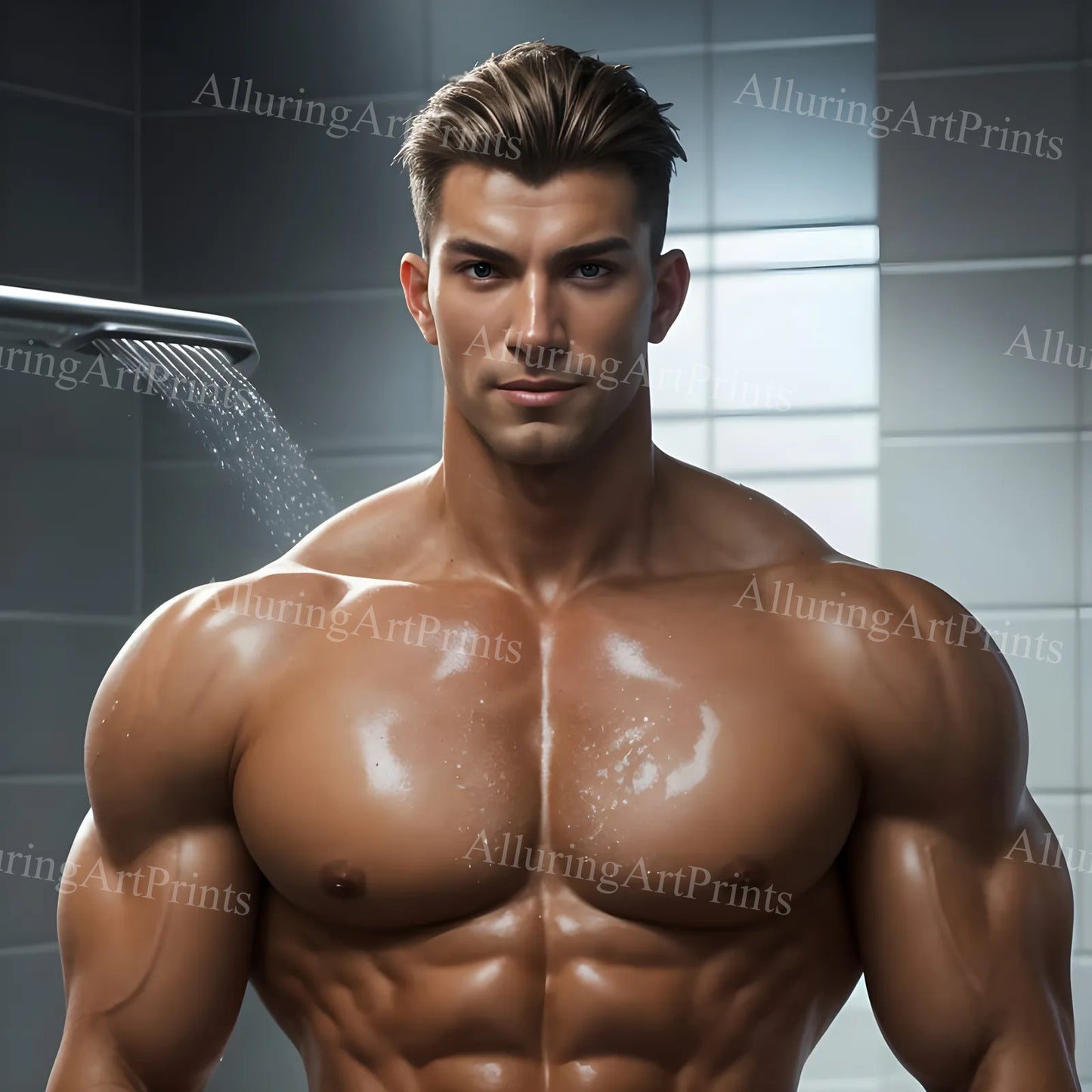 Male Model Muscular Digital Art AI Fantasy - 656D