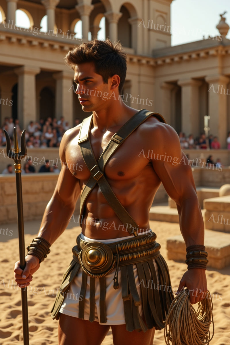 Male Model Muscular Digital Art AI Fantasy - 657D