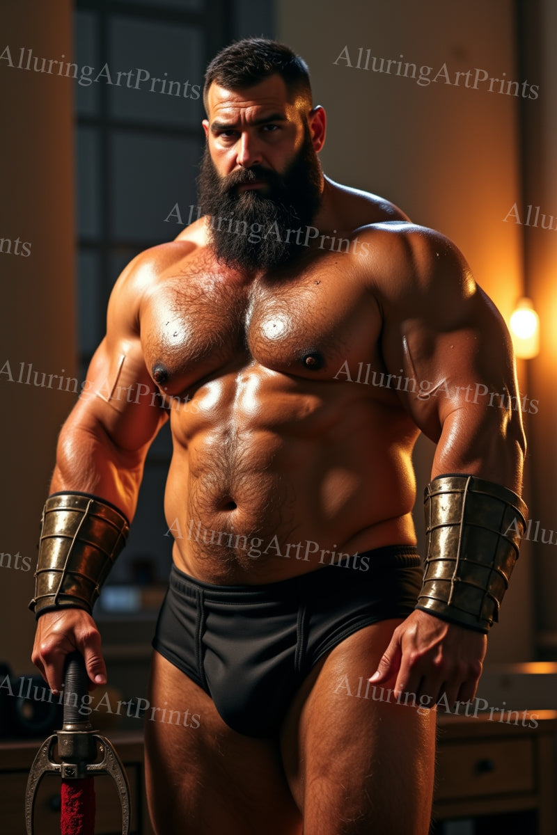 Male Model Muscular Digital Art AI Fantasy - 658D
