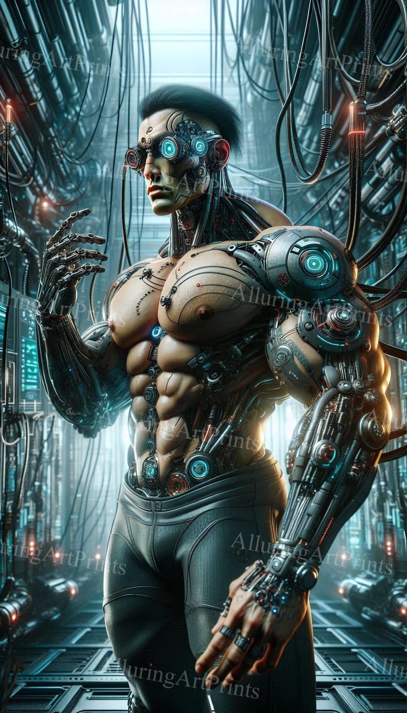 Male Model Muscular Digital Art AI Fantasy - 66D