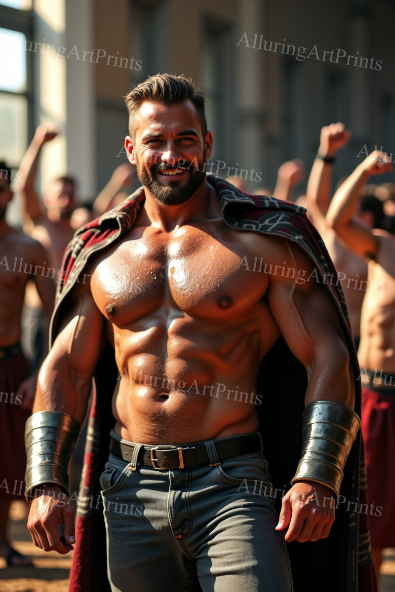 Male Model Muscular Digital Art AI Fantasy - 668D