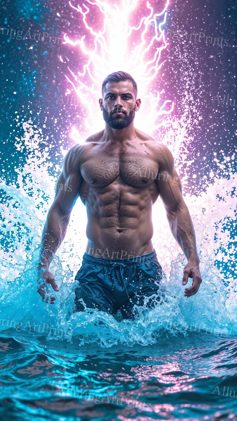 Male Model Muscular Digital Art AI Fantasy - 67D