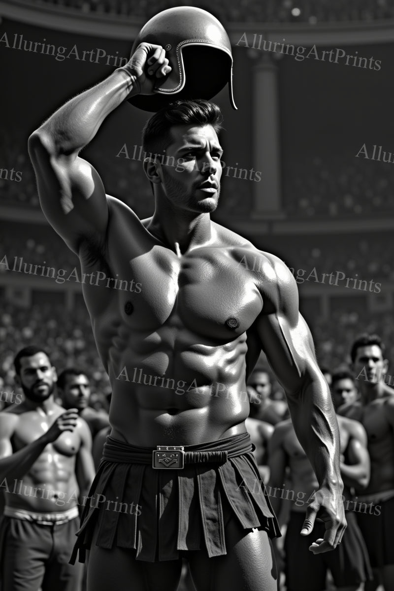 Male Model Muscular Digital Art AI Fantasy - 670D