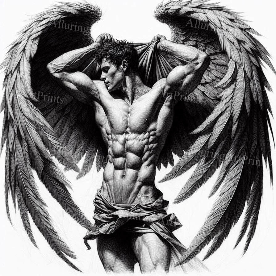 Male Model Muscular Digital Art AI Fantasy - 79D
