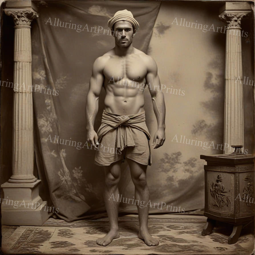 Male Model Muscular Digital Art AI Fantasy - 81D