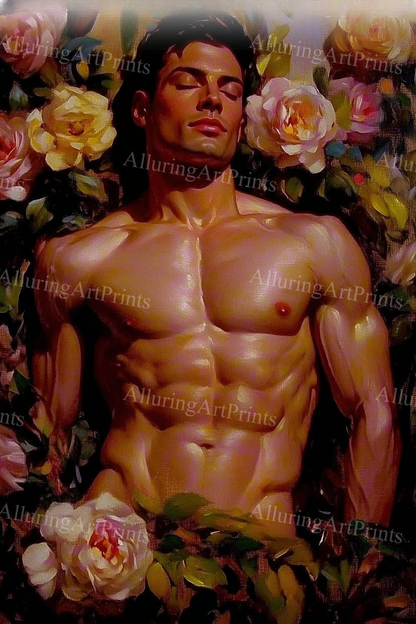 Male Model Muscular Digital Art AI Fantasy - 82D