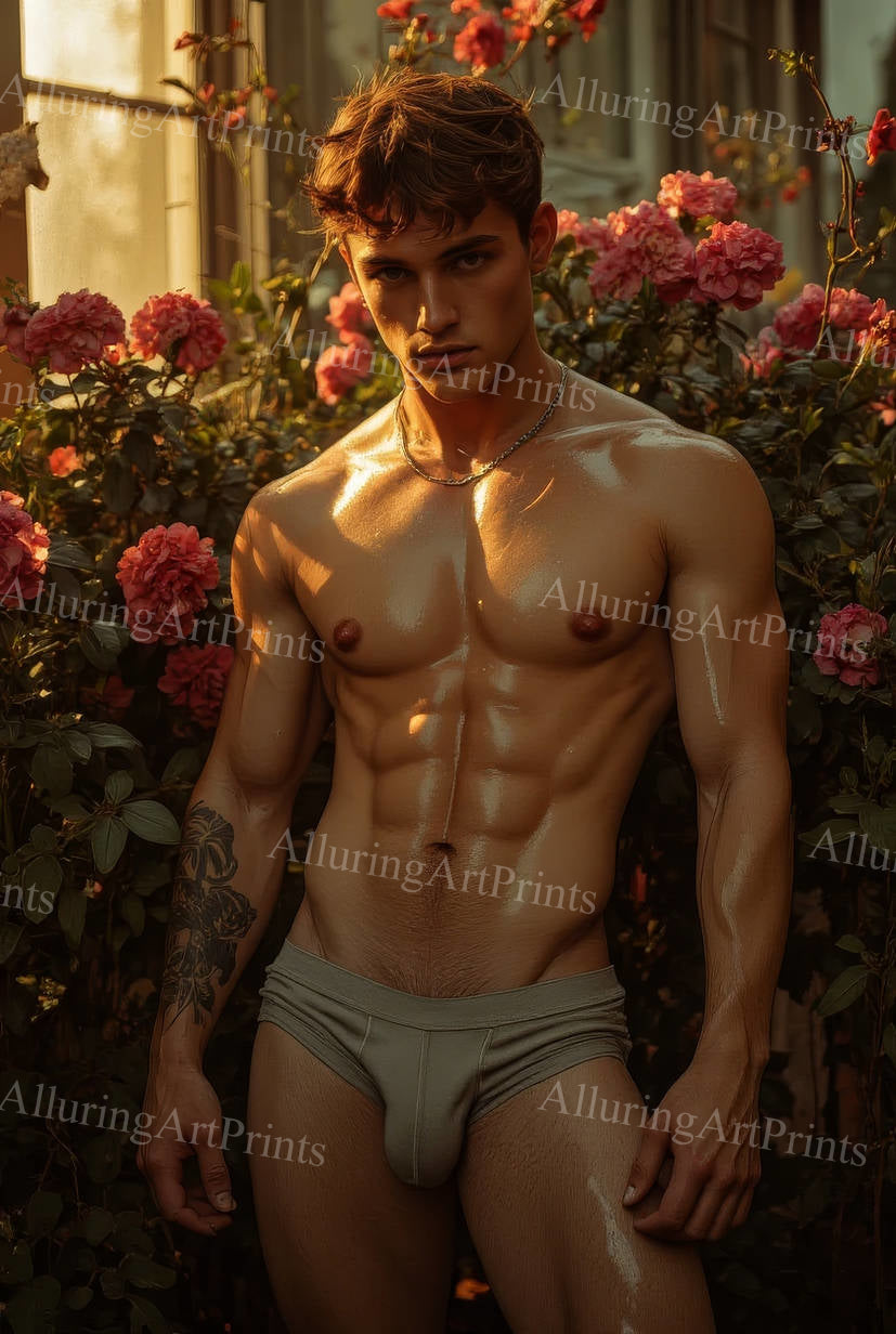 Male Model Muscular Digital Art AI Fantasy - 86D