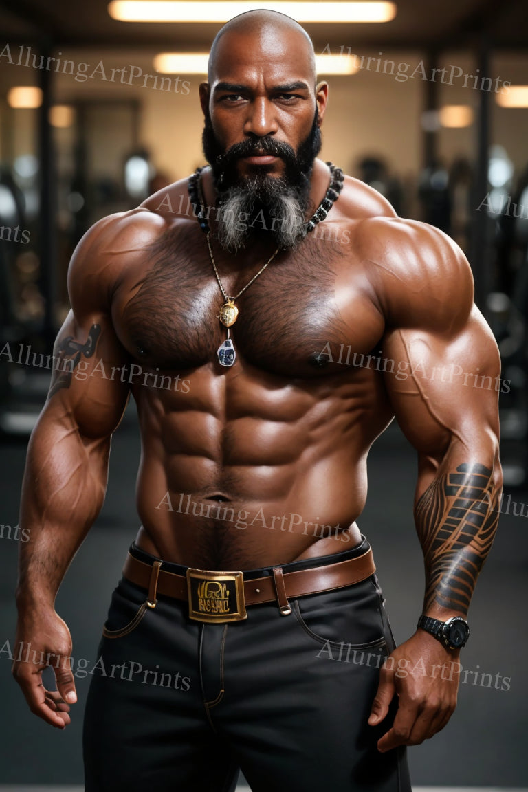 Male Model Muscular Digital Art AI Fantasy - 105E
