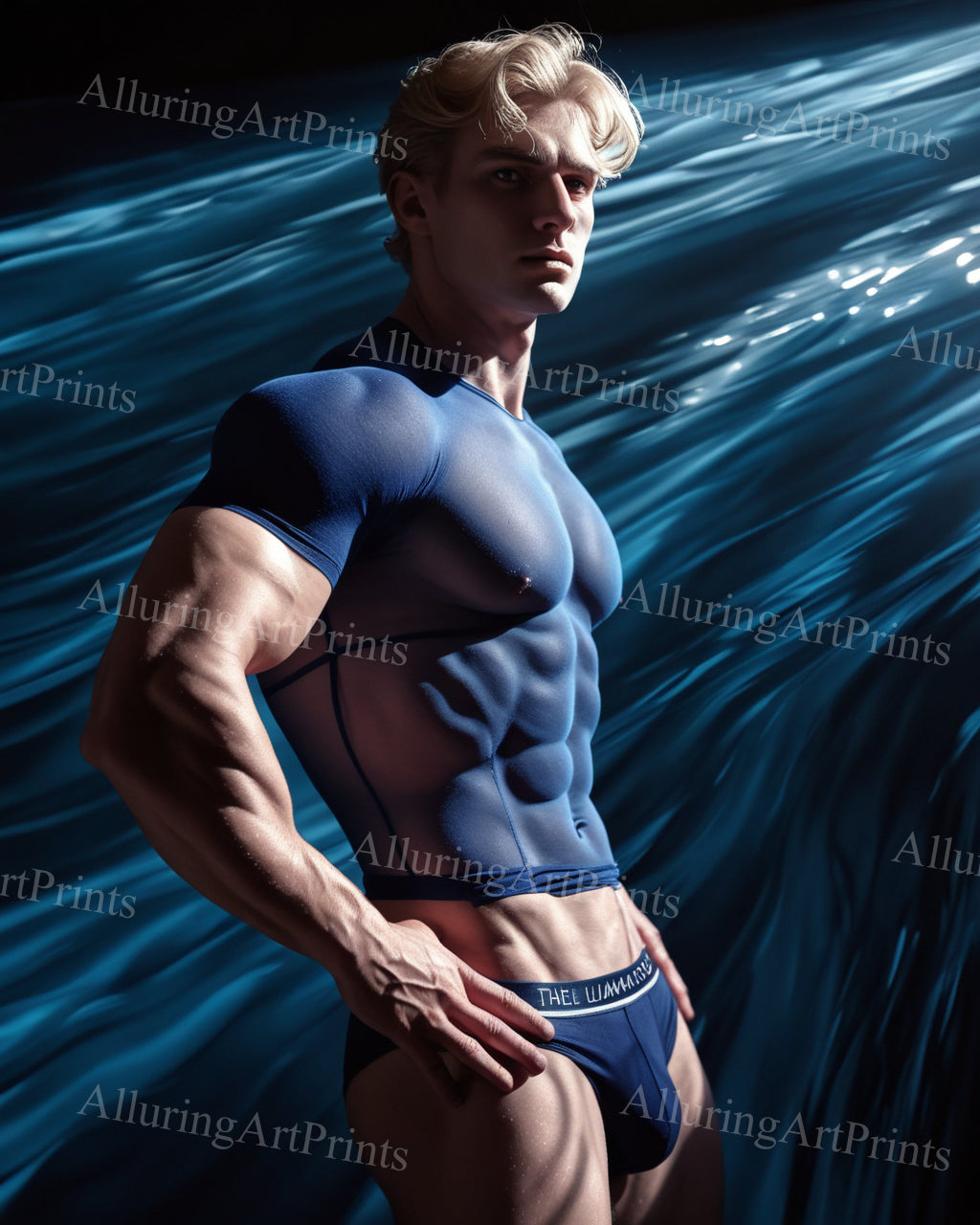 Male Model Muscular Digital Art AI Fantasy - 150E
