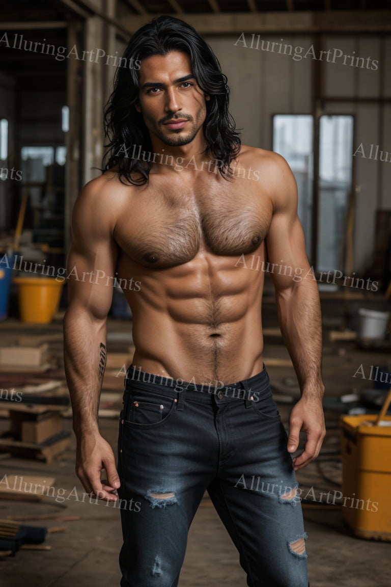 Male Model Muscular Digital Art AI Fantasy - 156E