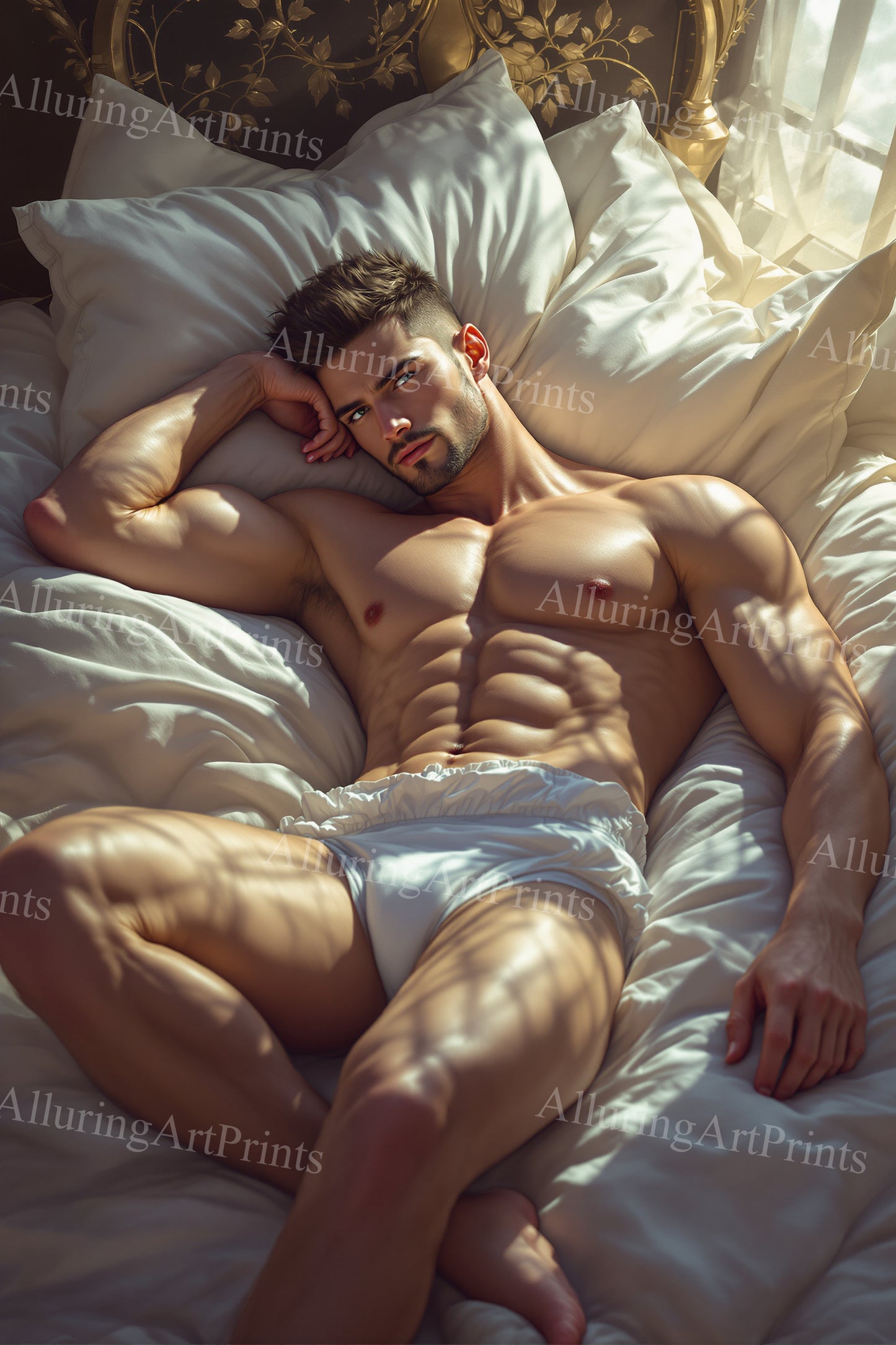 Male Model Muscular Digital Art AI Fantasy - 161E