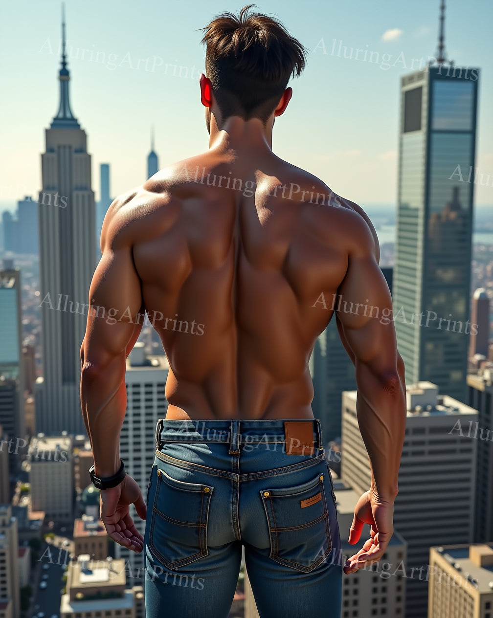 Male Model Muscular Digital Art AI Fantasy - 171E
