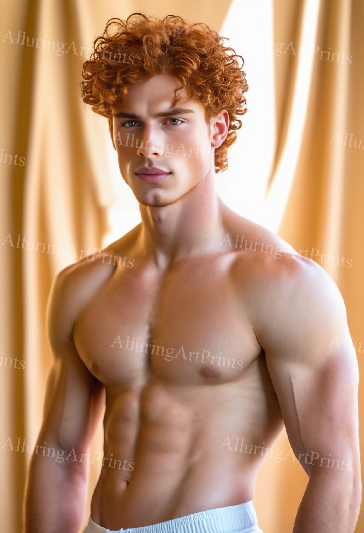 Male Model Muscular Digital Art AI Fantasy - 186E