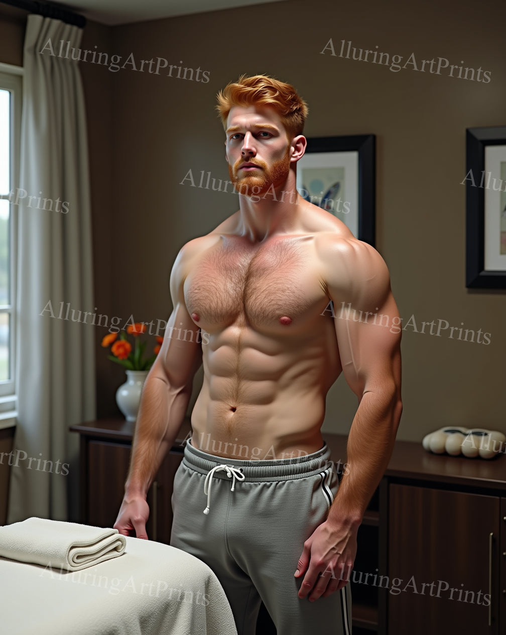 Male Model Muscular Digital Art AI Fantasy - 215E