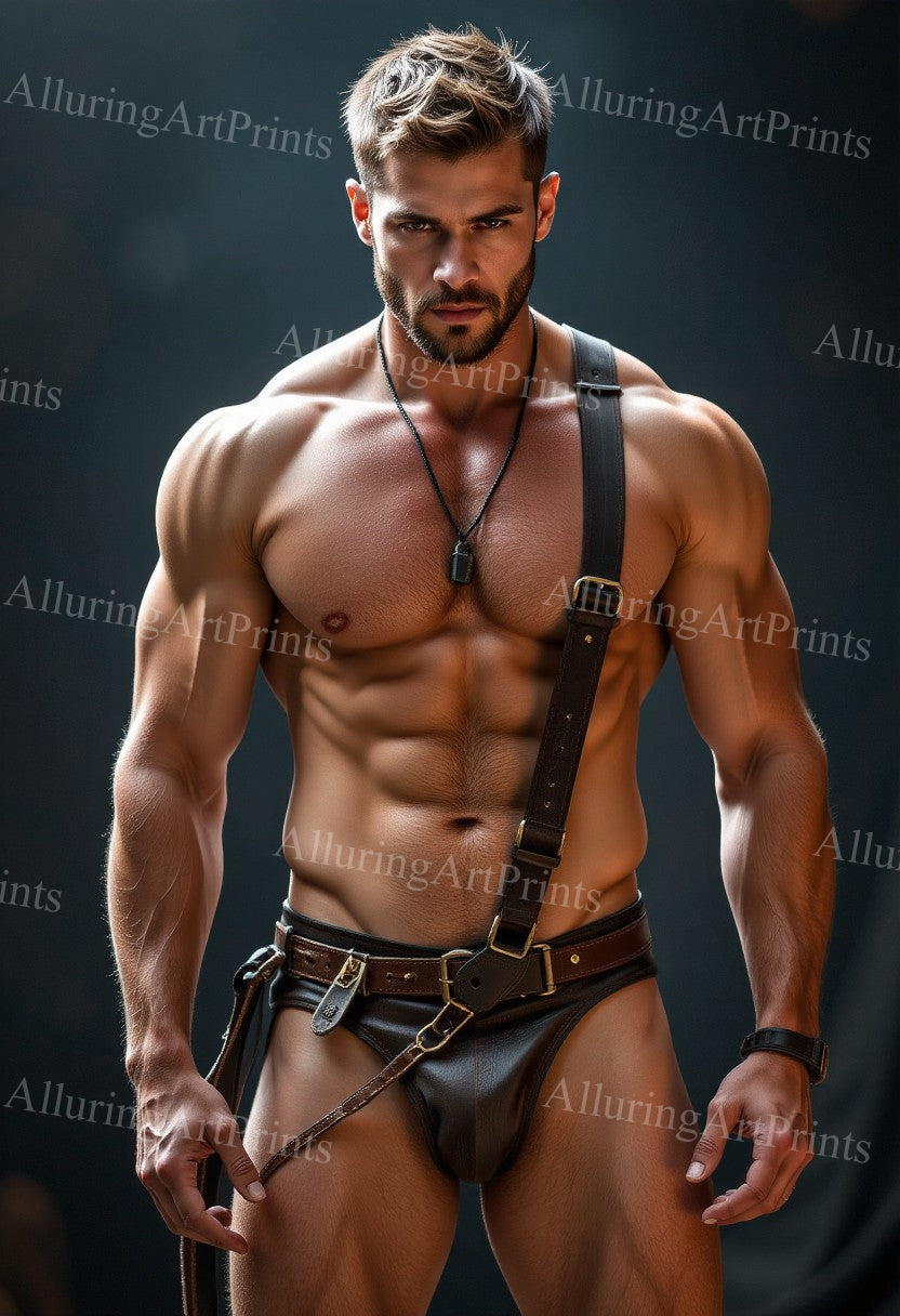 Male Model Muscular Digital Art AI Fantasy - 216E