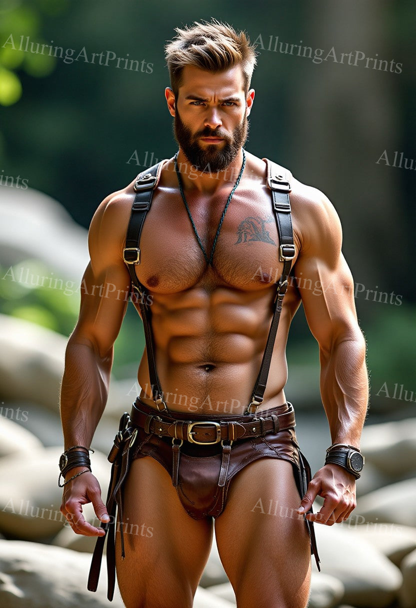 Male Model Muscular Digital Art AI Fantasy - 217E