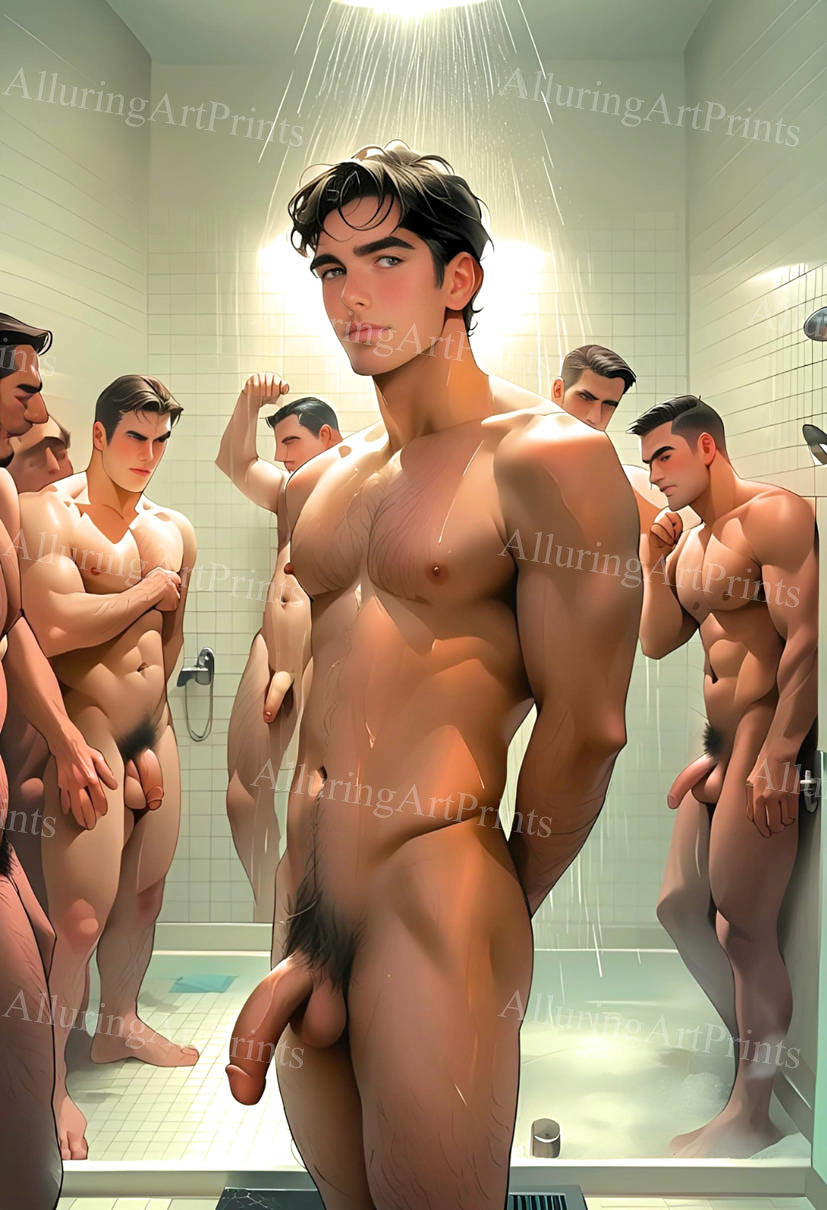 Nude Male Models Muscular Digital Art AI Fantasy - 330E