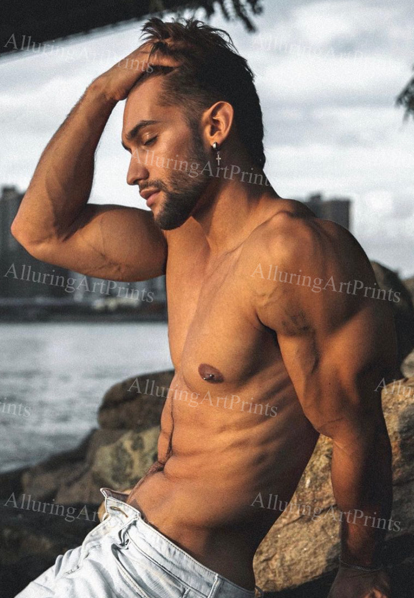 Male Model Muscular Frontal Digital Art AI Fantasy - 583E