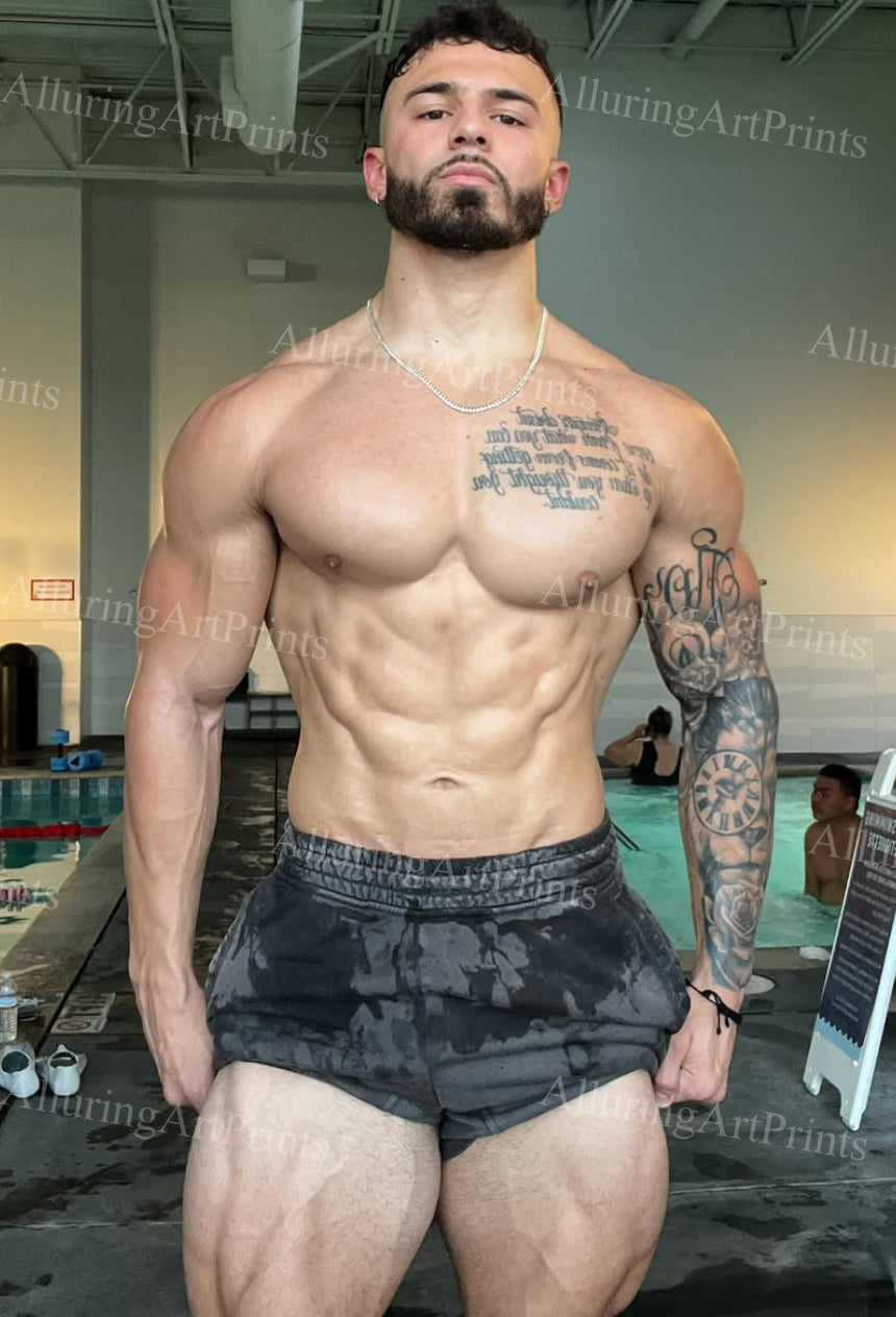 Male Model Muscular Digital Art AI Fantasy - 601E